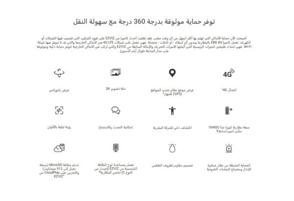 ⁦كاميرا مراقبة خارجية 3MP تعمل بالبطارية تدعم شريحة الجوال والطاقة الشمسية +  كارت ميموري 128 جيجا⁩ - الصورة ⁦12⁩