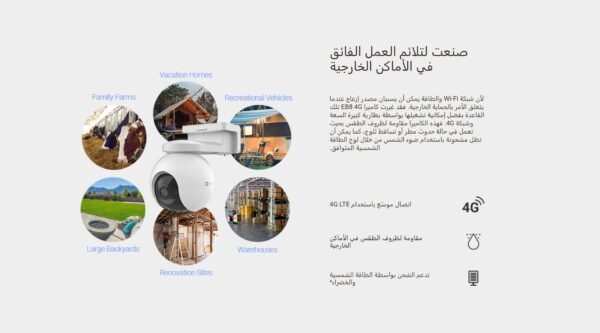 ⁦كاميرا مراقبة خارجية 3MP تعمل بالبطارية تدعم شريحة الجوال والطاقة الشمسية +  كارت ميموري 128 جيجا⁩ - الصورة ⁦11⁩